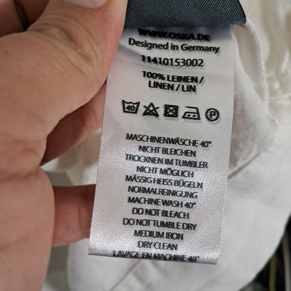 OSKA Long Sleeve‎ Boxy Blouse Off White Sz 2 Linen Lagenlook Layering Breathable - Picture 8 of 11